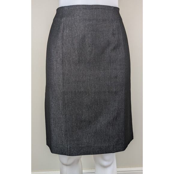 Adrienne Vittadini Dark Gray Heather Stretch Panel Career Pencil Skirt Size 8 - Picture 3 of 9